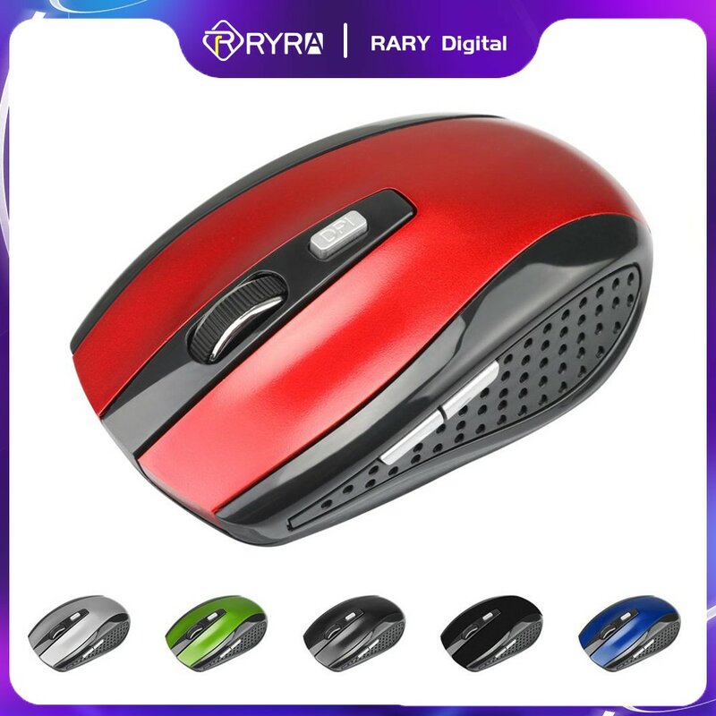 ماوس لاسلكي 2.4 جيجاهرتز من RYRA قابل للضبط DPI ماوس 6 أزرار فأرة ألعاب بصرية الفئران اللاسلكية مع جهاز استقبال USB للكمبيوتر