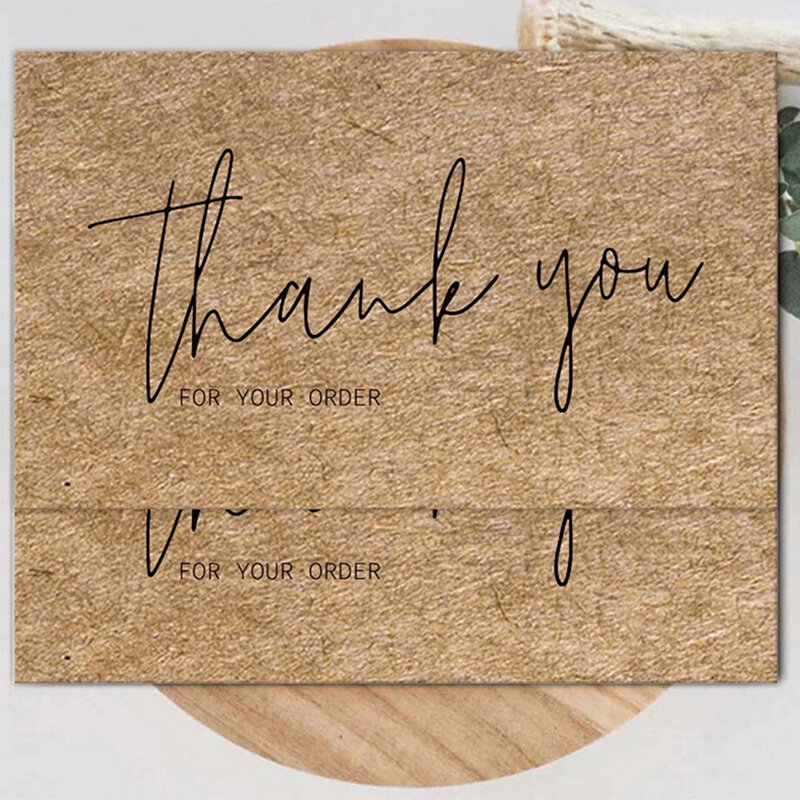 50Pcs Natural Kraft Paper Cards Thank You For Your Order Card For Small Shop Gift Decoration Card For Small Business