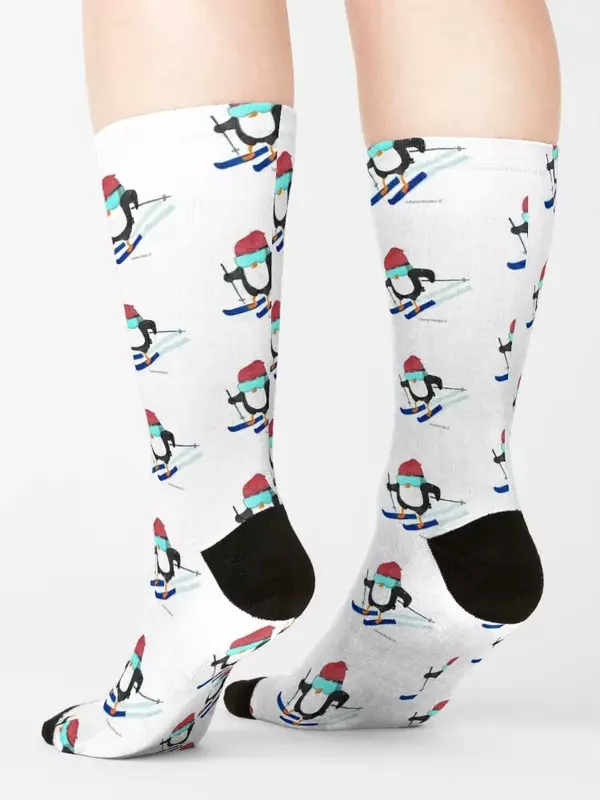Skiing Penguin Socks christmas stocking sports and leisure Ladies Socks Men's