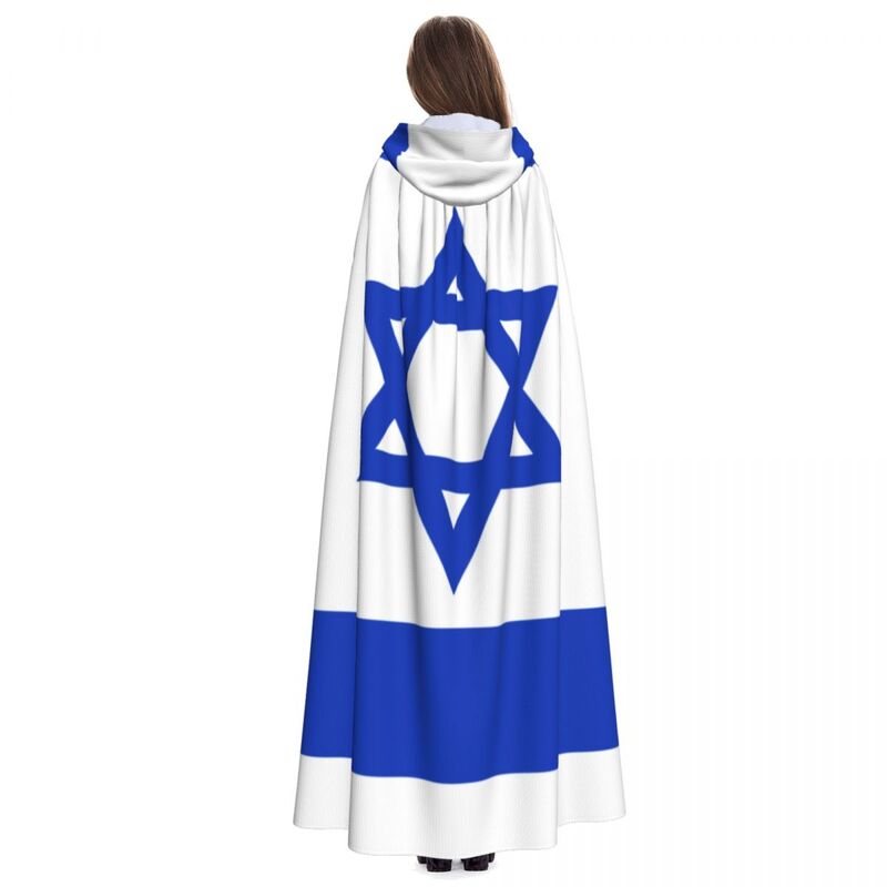Jubah Dewasa Bertudung Bendera Israel Kostum Abad Pertengahan Penyihir Wicca Vampir Elf Purim Pesta Karnaval
