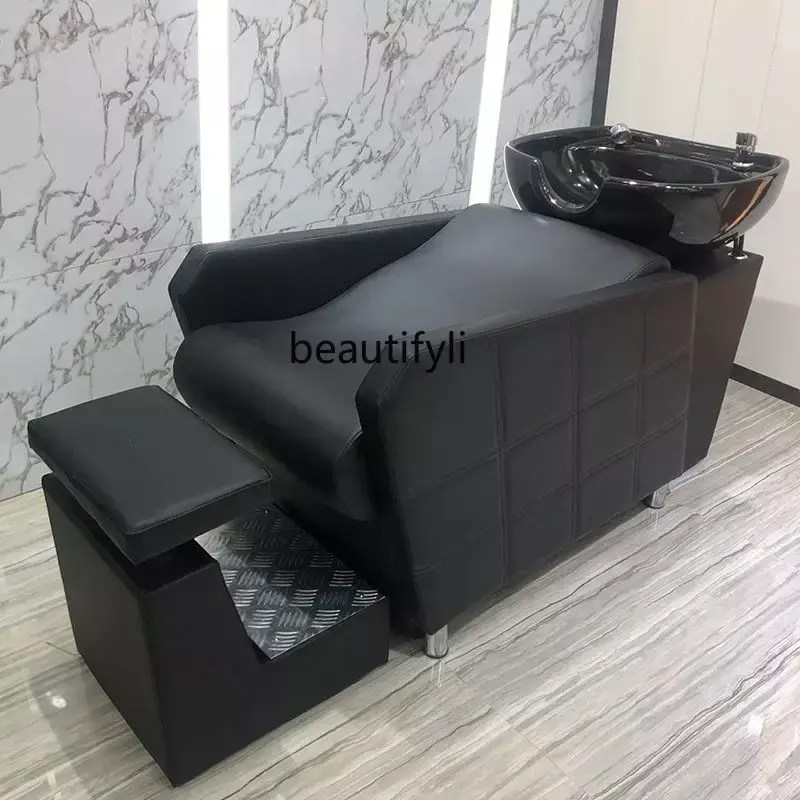 Полулежачий шампунь-стул Парикмахерская смывающая кровать керамическая раковина для парикмахерской смывающая кровать