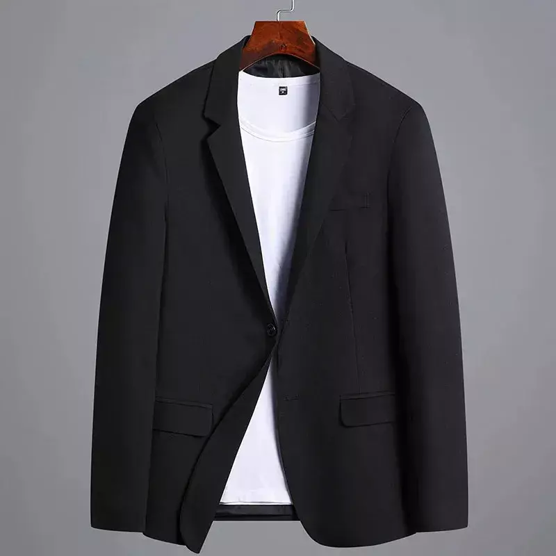 Blazer casual solto de negócios masculino, jaqueta de terno moda primavera, manga comprida sólida, traje de botão, novo, outono, 2022