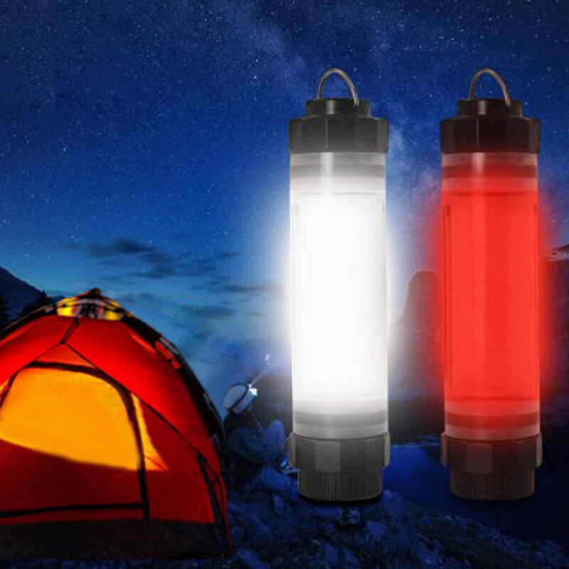 충전식 빨간색 SOS 캠핑 조명, USB 충전 비상 램프, LED 방수 낚시 조명, 야외 캠핑 조명 기구