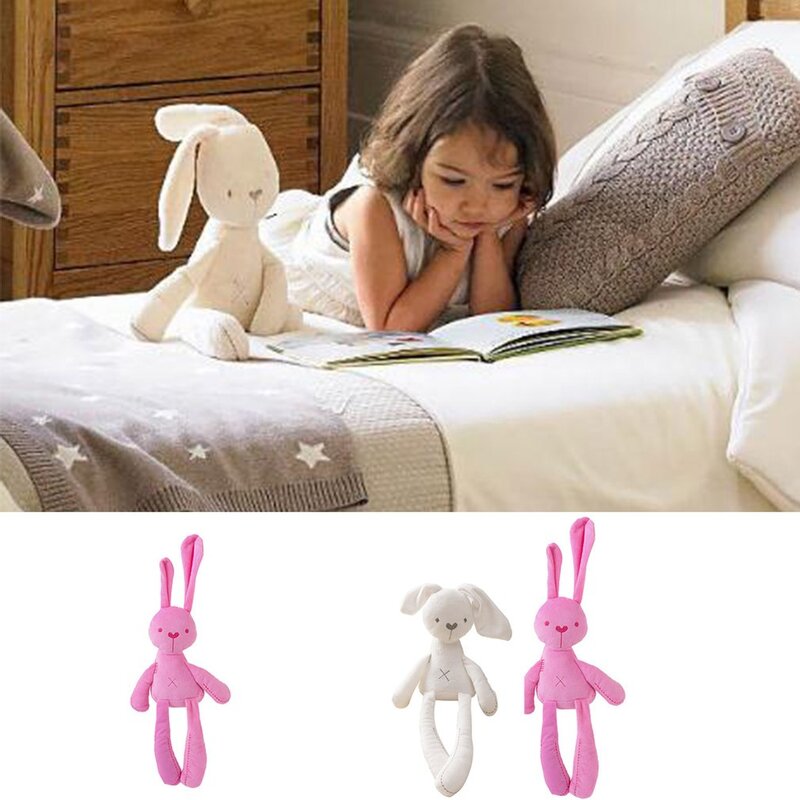 ตุ๊กตากระต่ายของเล่นตุ๊กตา Comfort การนอนหลับของเด็กทารกสีเบจดึงดูดความสนใจของเด็กๆความอยากรู้อยากเห็นอุปถัมภ์