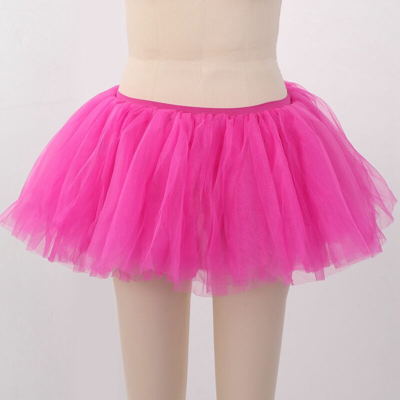 Dance Tulle Tutu 5 Layered Tutu Prom Party Costume Tulle Tutu for Women and Girls, Red