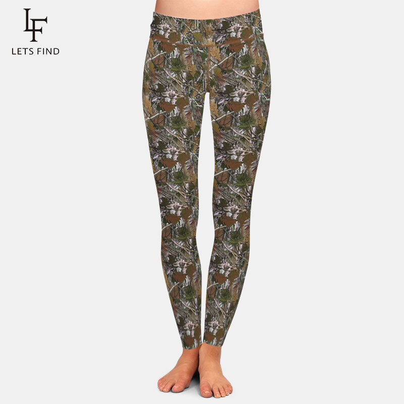 LETSFIND Fashion New Women's High Waist Fitness Leggings High Quaility Branches and Leaves Print Sexy Skinny Stretch Legging