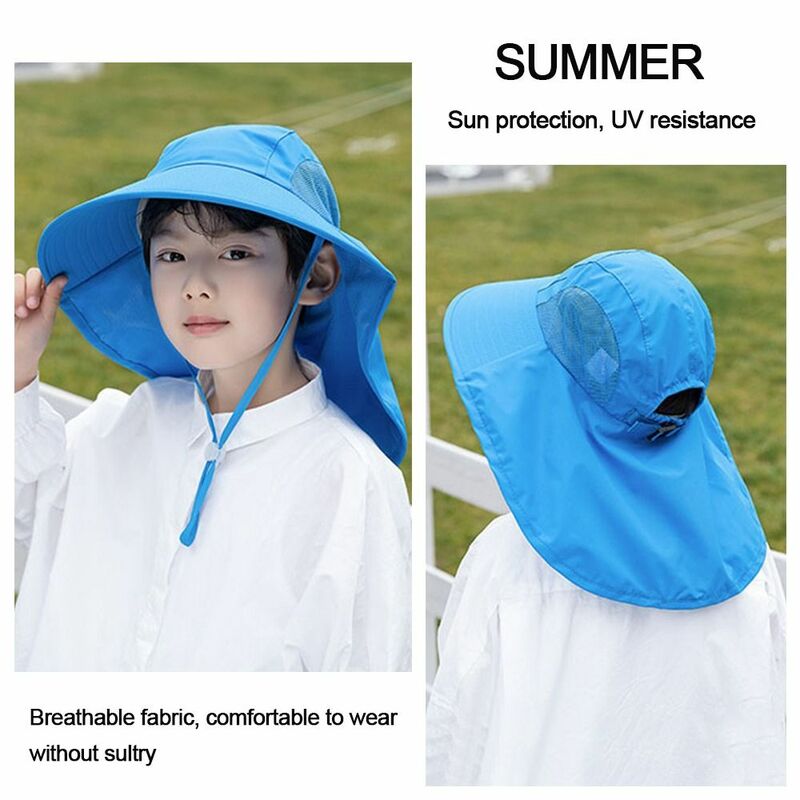 Sonnencreme Strand kappe Junge Mädchen UV-Schutz Kinder Eimer Hüte breite Krempe Kappe Sonnenhut