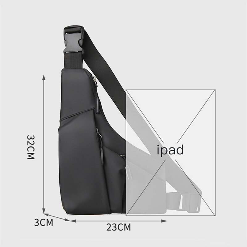 Anti Theft Close Fitting Chest Bag Men's Leisure Leather Film Triangle Bag Crossbody Card Wallet Sports Cycling Riding Sling Bag