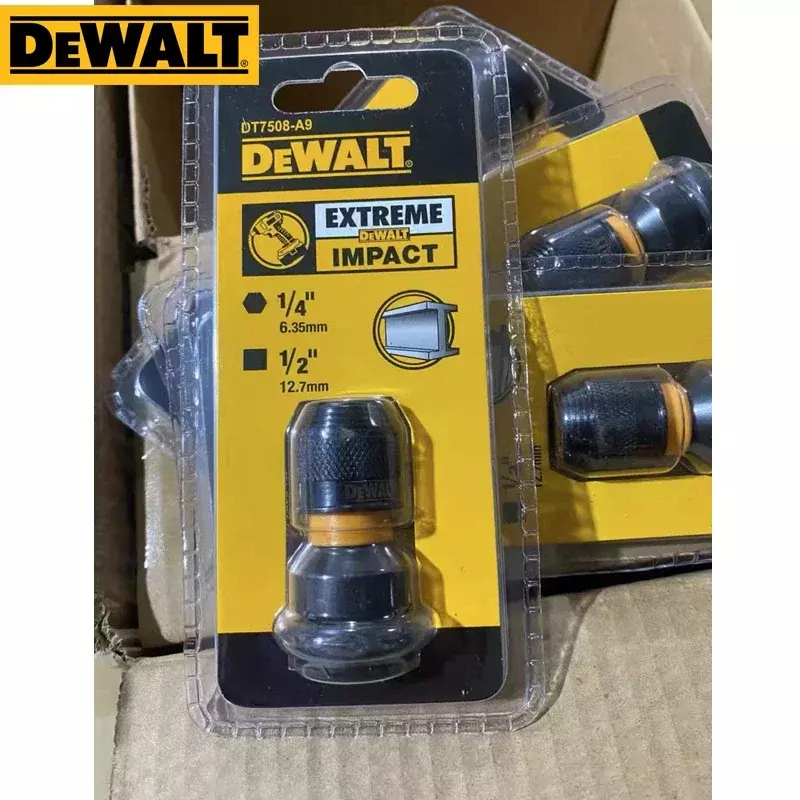 DEWALT ประแจผลกระทบอะแดปเตอร์ DT7508-QZ 1/4 "Hex 1/2" เครื่องมืออุปกรณ์เสริมกุญแจเลื่อนเฟืองสปริงชุด Drive Converter DT7508-A9