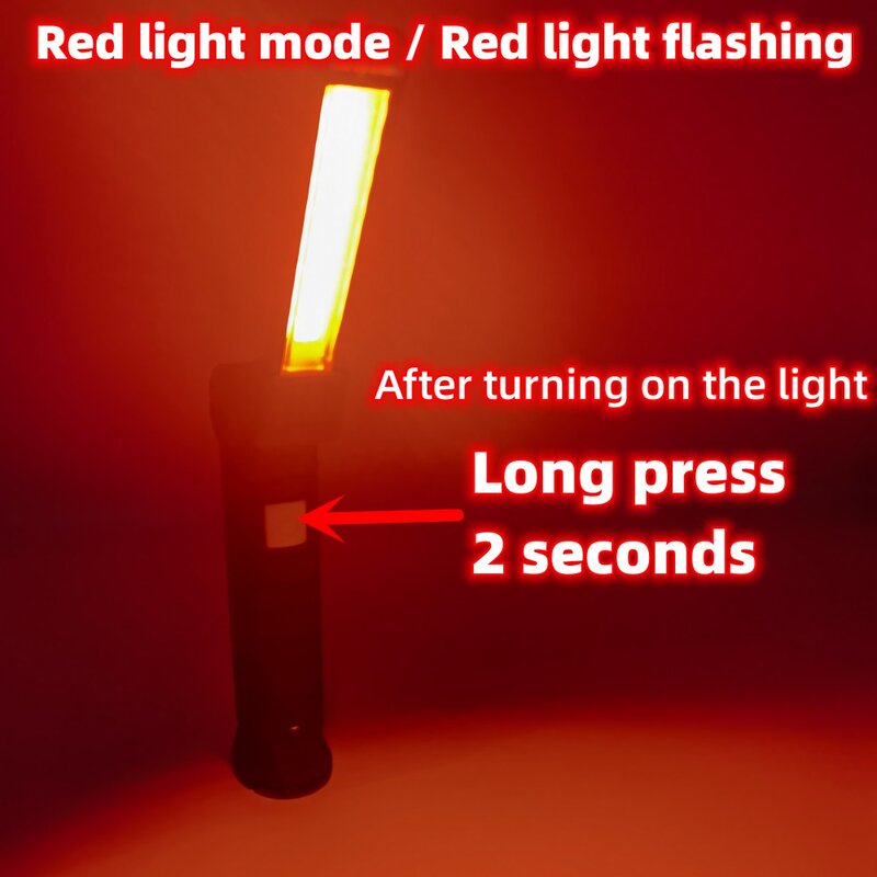 COB LED Senter USB portabel, lampu kerja dapat diisi ulang, lampu gantung magnetik Lanterna dengan baterai tanam