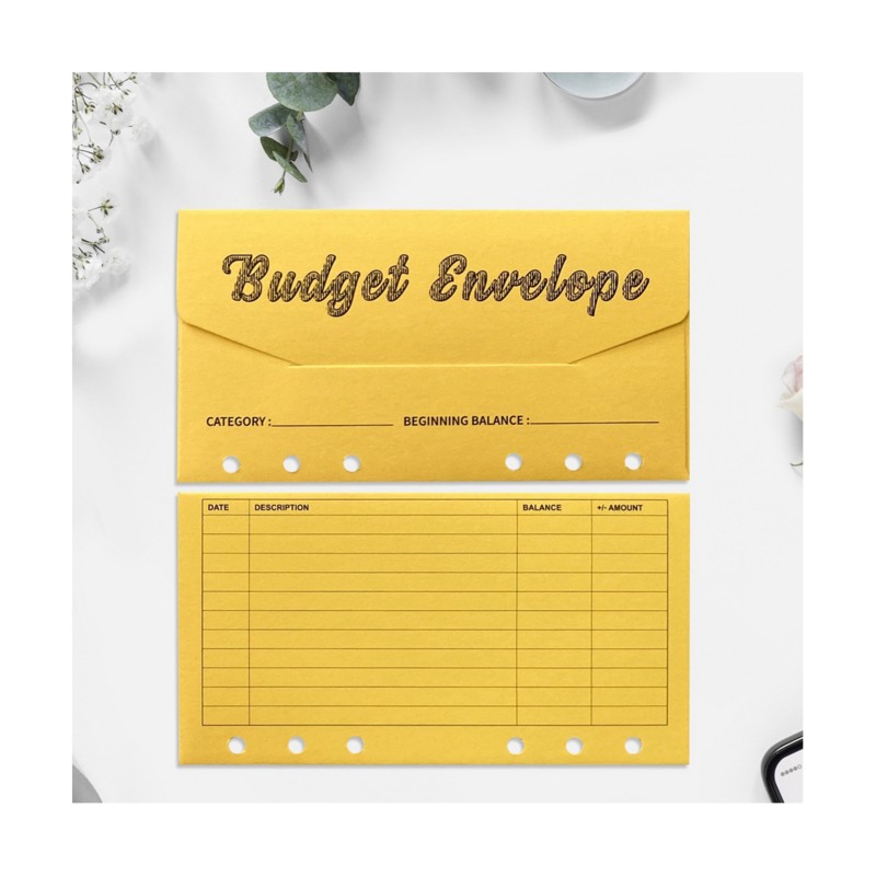 Sobres de efectivo para presupuesto, sobres de carpeta de presupuesto con hojas de presupuesto de rastreador de gastos, para planificador de presupuesto