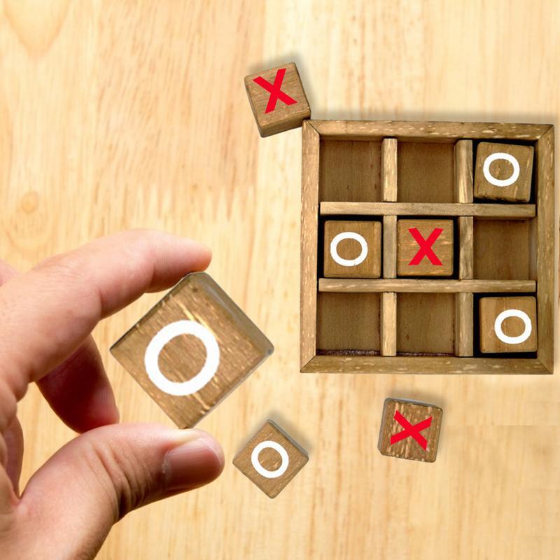 XO 나무 보드 게임 장난감, 레저 부모-자녀 상호 작용 게임 보드 체스, 지능형 퍼즐 게임 교육 완구 개발
