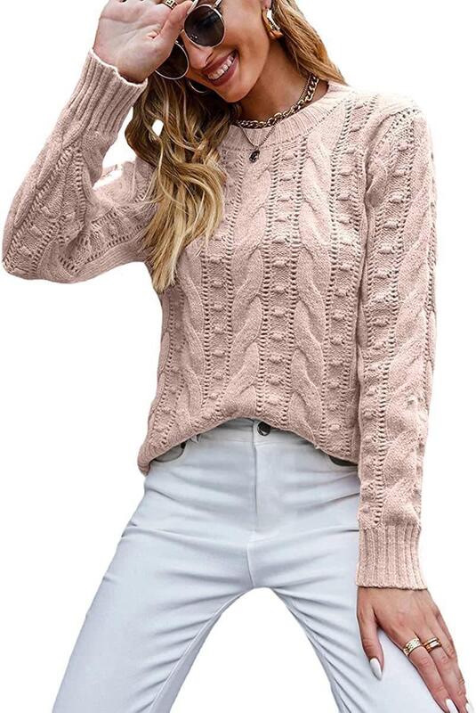 Sweater Pullover Kasual Vintage Musim Gugur dan Dingin Atasan Jumper Rajutan Lengan Panjang Wanita Sweater Longgar Y2K Pakaian Mujer 23239