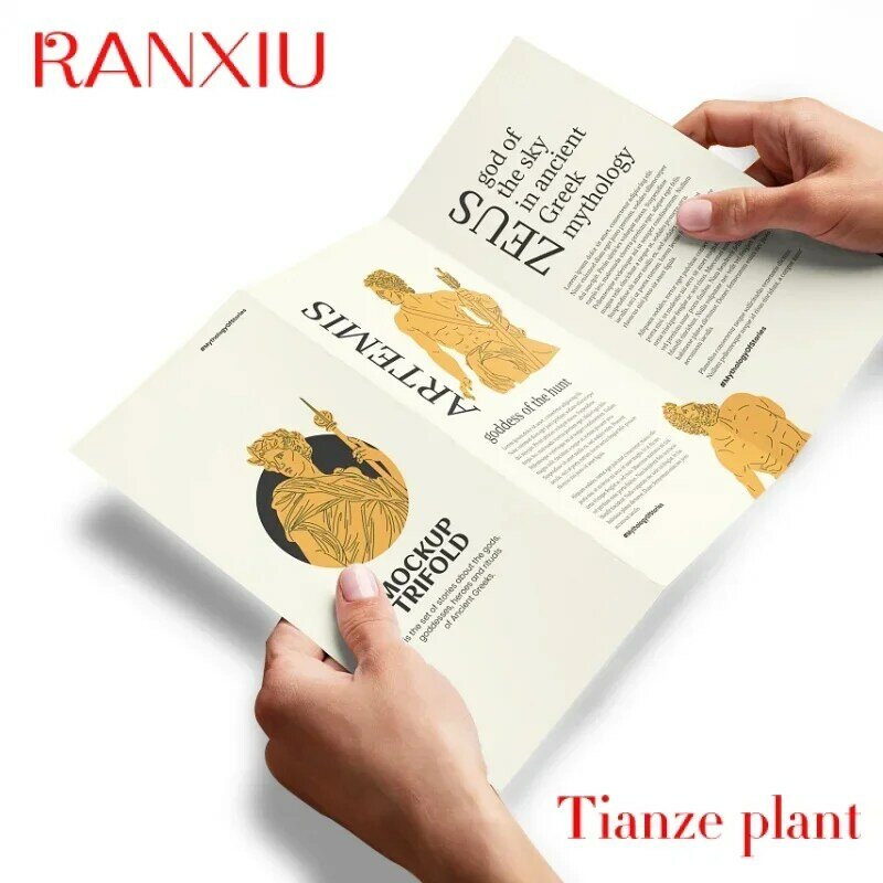 La pubblicità personalizzata del volantino del manifesto piega le brochure dell'album della pagina a tre colori di stampa della pagina a colori singoli