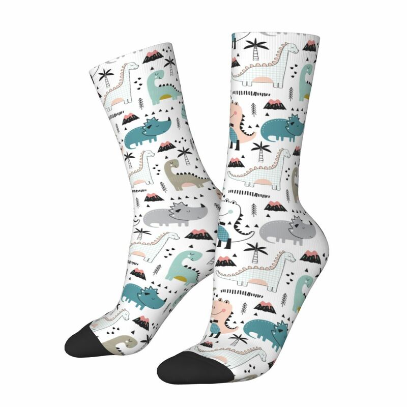 Calcetines deportivos de dinosaurio para hombre y mujer, medias divertidas de animales antiguos, Harajuku, primavera, verano, otoño e invierno, novedad