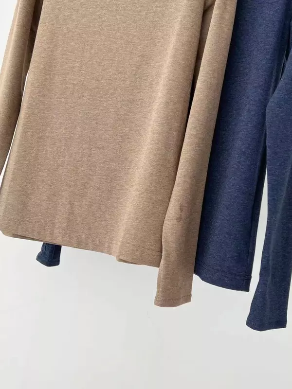 Maglione da donna 100% lana Slash Neck semplice All-Match autunno inverno tinta unita Slim Bottoming Pullover