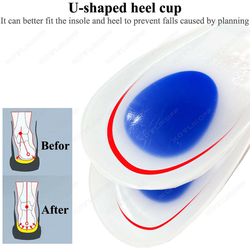 ทางการแพทย์ซิลิโคน Insoles สำหรับ Heel Protector Inserts Heel Spur Pads สำหรับบรรเทา Plantar Fasciitis Heel Pain ช่วยลดความดัน