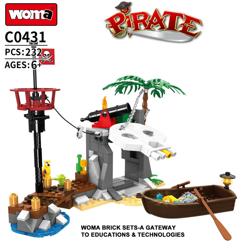 UlOscar Pirates Sunshine-Jouet de construction en plastique, nuit de construction, libérez votre explosion et naviguez sur des aventures épiques
