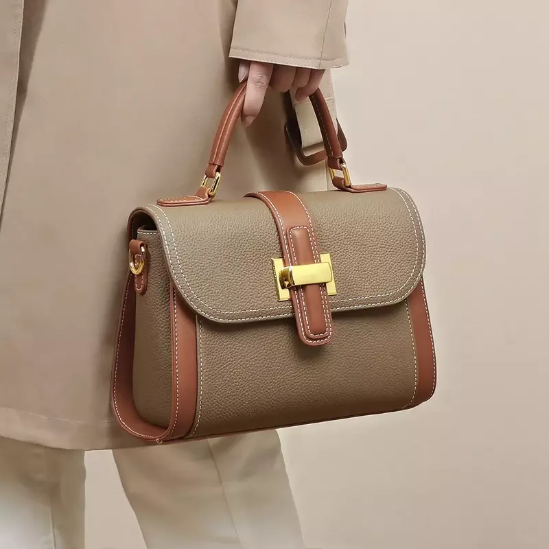 Neue Damen Echt leder Nische leichte Luxus Umhängetasche Mode vielseitige Handtasche Umhängetasche