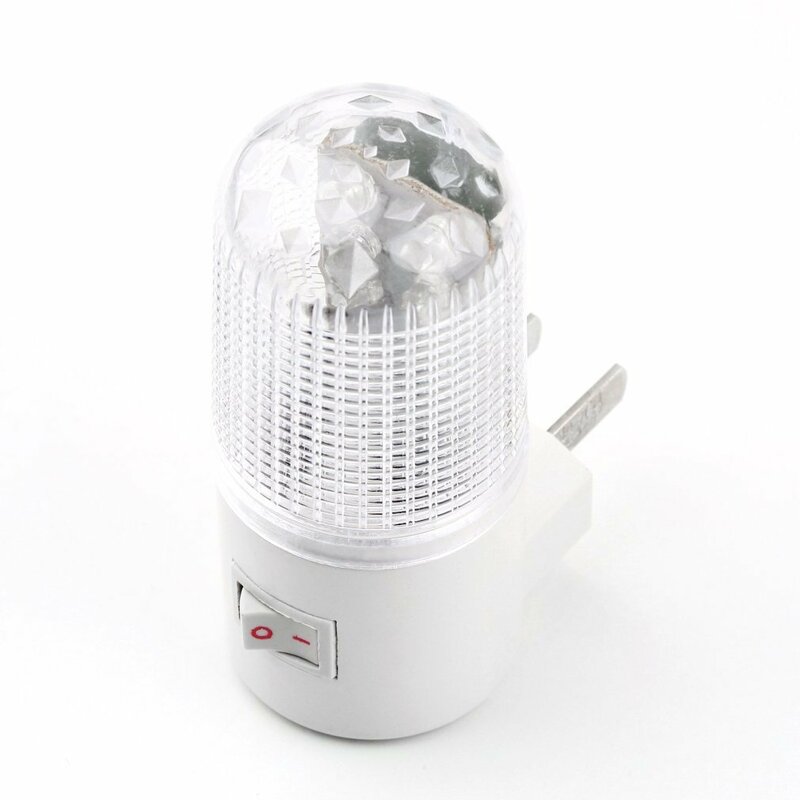 Lâmpada de parede de luz quente com plugue americano, lâmpada de quarto de casa, 1W, 6 LED, 110V, economia de energia