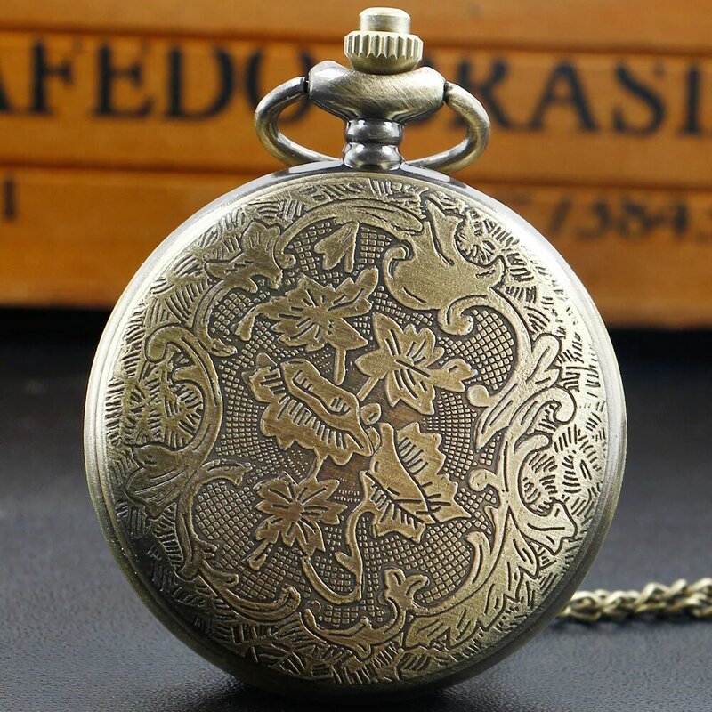 Reloj de bolsillo con ancla de barco de bronce Retro, reloj de cuarzo con colgante de esfera con números romanos, con cadena, para hombres y mujeres, collar antiguo de recuerdo
