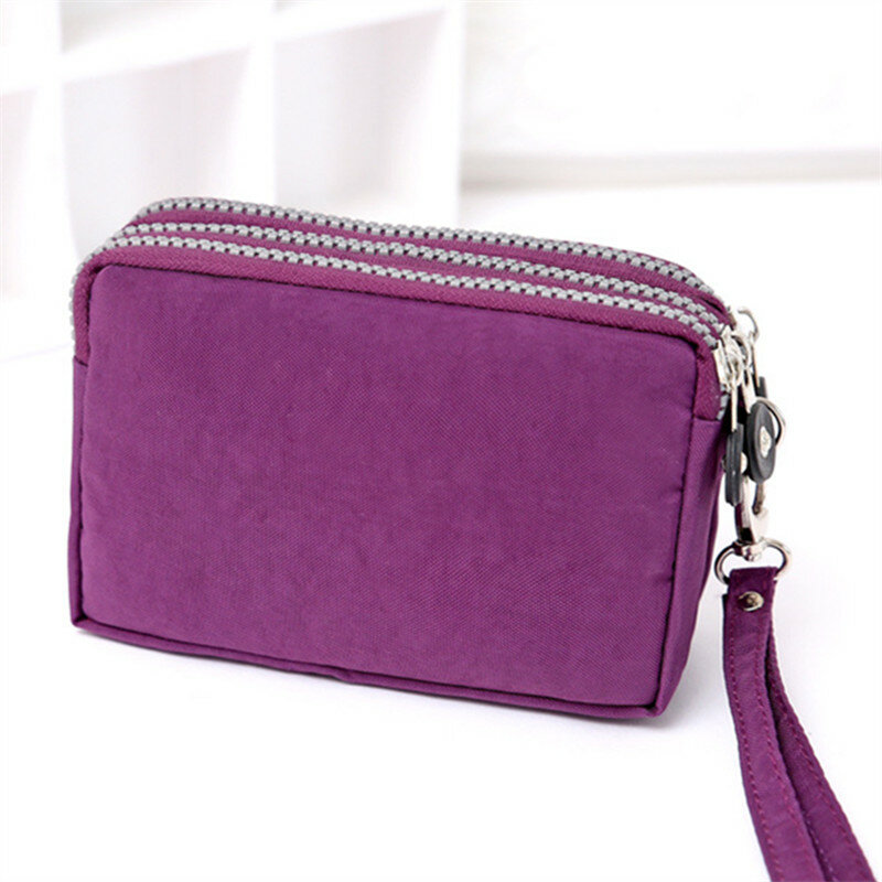 Monedero Mujeres Mode Reiß verschluss Brieftasche, Damen lässig wasserdichte Clutch Tasche vielseitige Nylon Handy tasche mit Armband