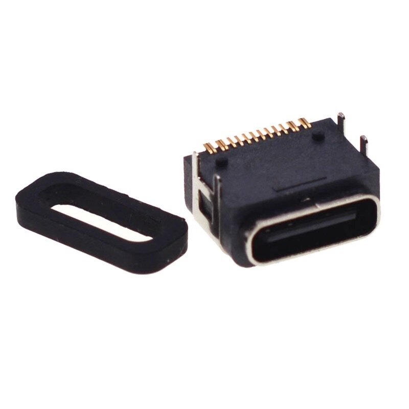Micro USB 3.1 SMD Waterproof Style Socket Type C 16pin  Female Connector for Smartphone End Plug Charging High Current Charging
