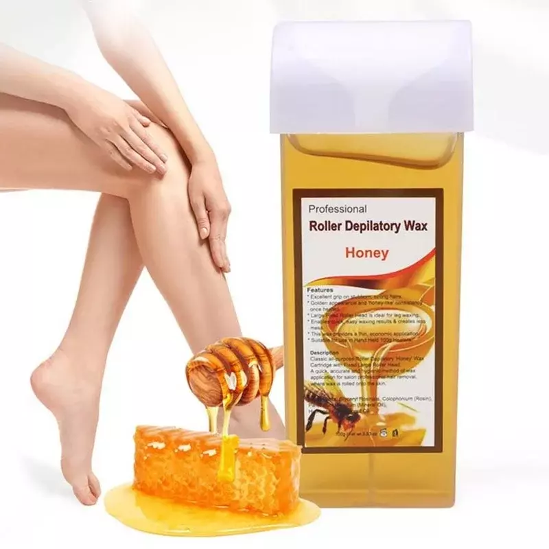 Crème dépilatoire à la cire d'abeille pour homme et femme, 100g, chaude, douce et non irritante