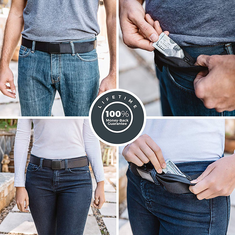 119cm Anti-theft Belt Travel Cash Belt Bag Ladies Portable Hidden Money Belt Belt Purse Belt Bag Men's Secret Hidden Belt