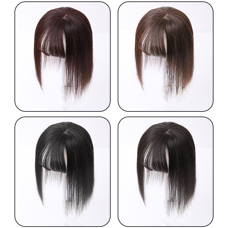 Wigs with Air Bangs Straight Hair for Head Top Natural Look Heat Resistant Cosplay Party Wig for Fashion Women Daily Use