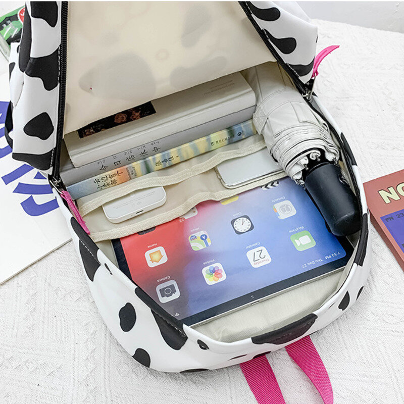 산리오 헬로 키티 Y2k 여성용 백팩, 카와이 만화 패턴 학생 나일론 책가방, 대용량 여행 숄더백 배낭