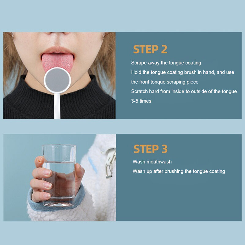 แปรงขัดทำความสะอาดปากด้วยทองแดงสองด้านอุปกรณ์ดูแลสุขอนามัยในช่องปาก