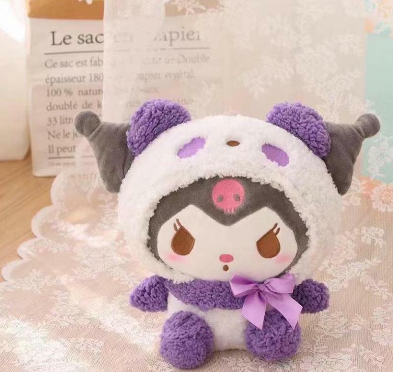 New Kawaii Anime Hello Kitty Kuromi Cute Cartoon Demon Cinnamoroll Melody Panda Crossdressing Doll Valentines Day Childrens Gift