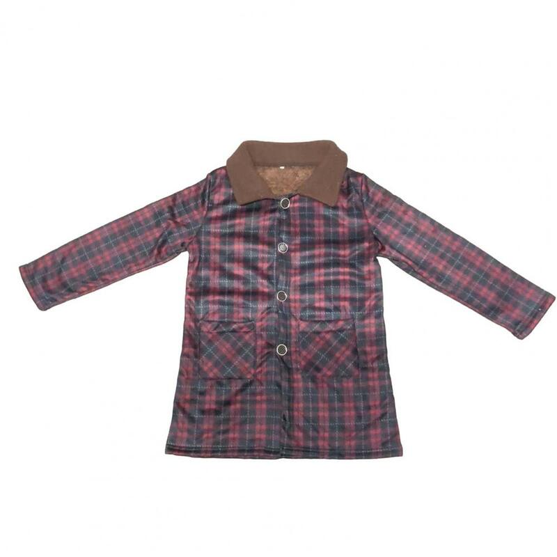 여성용 체크 무늬 프린트 코트, 두꺼운 플러시 라펠, 따뜻한 포켓, 싱글 브레스트, 중간 길이, 플러스 사이즈 레이디 롱 재킷, 가을, 겨울
