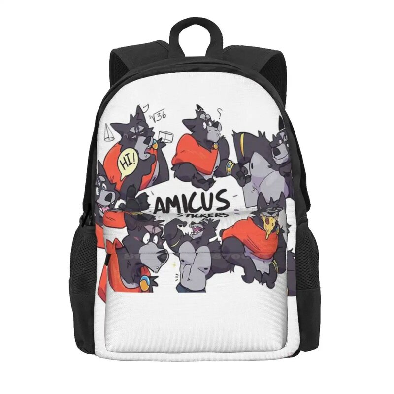 Amicus Adastra New Arrivals Unisex Bags Student Bag Backpack Earth Friend Adastra Adastra Bear Adastra Moon Adastra Art Studio