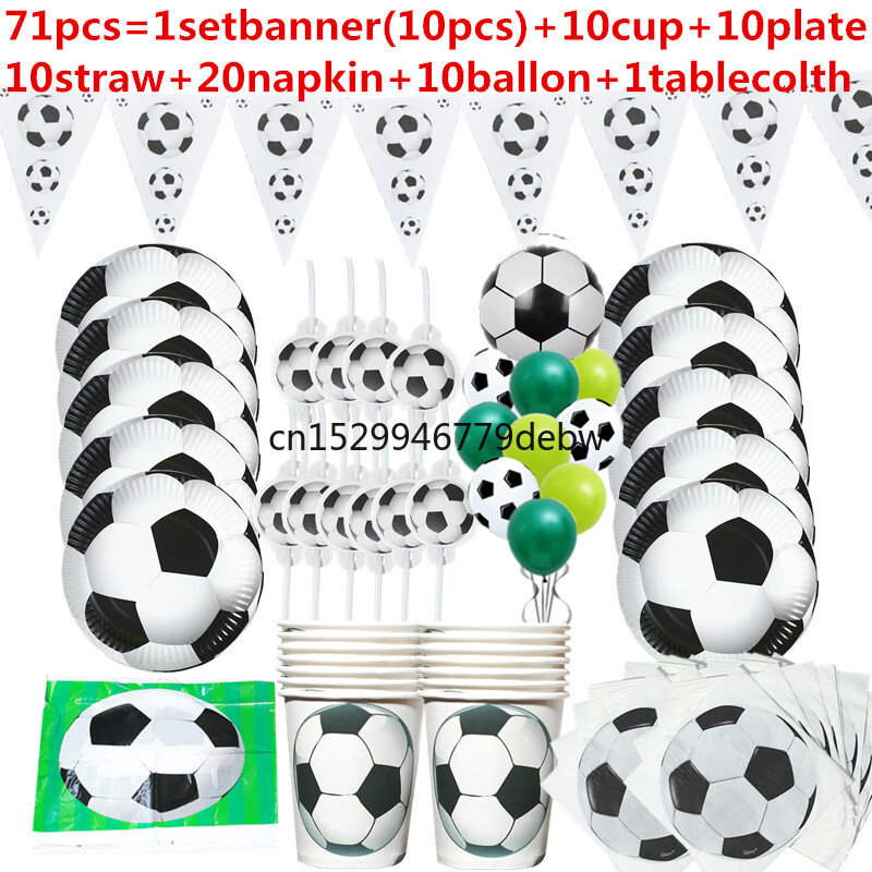 1set Soccer Football Birthday Party Decoration Football Theme Disposable Party Tableware Birthday Party Decor Boy  Party