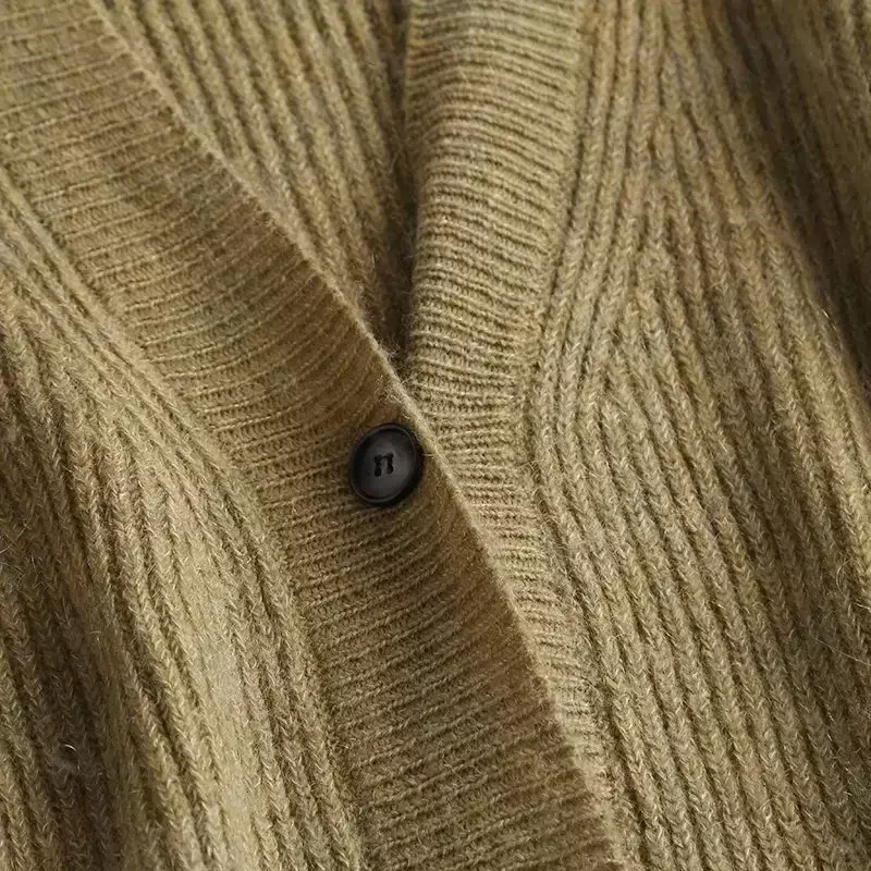 여성용 2023 패션 루즈한 버전 조커 포켓 장식 니트 카디건 스웨터, 레트로 긴팔 여성 코트, 시크한 탑