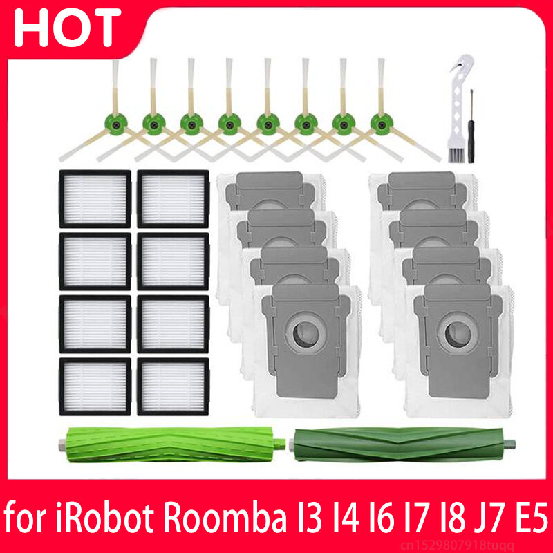 Dla iRobot Roomba I7 I7 + I3 I3 I4 I6 I6 I6 I8 J7 J7 E5 E6 E7 filtr szczotka główna ścierka do mopa woreczek pyłowy uchwyt odkurzacz