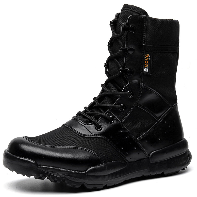 Summer Men's Breathable Combat Boots High Tactical Desert Work Shoes Side Zipper Women Outdoor Mountain Climbing Hiking Boots