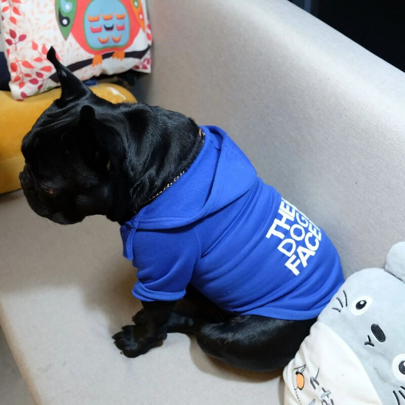 Ubranie bluza z kapturem dla psa, psia moda ubranko na zimę okrycie wierzchnie płaszczyk kurtka bawełna buldog francuski odzież dla zwierząt