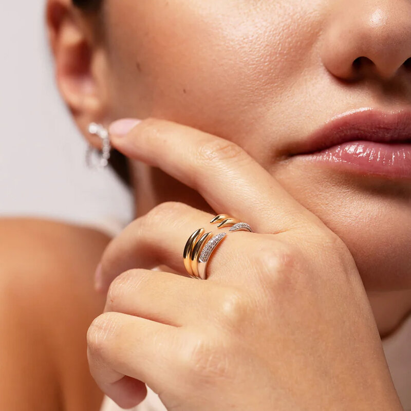 DPLAOPA-anillo ajustable de Plata de Ley 925 para mujer, joyería fina de lujo, CZ, regalo de aniversario, boda, 2024