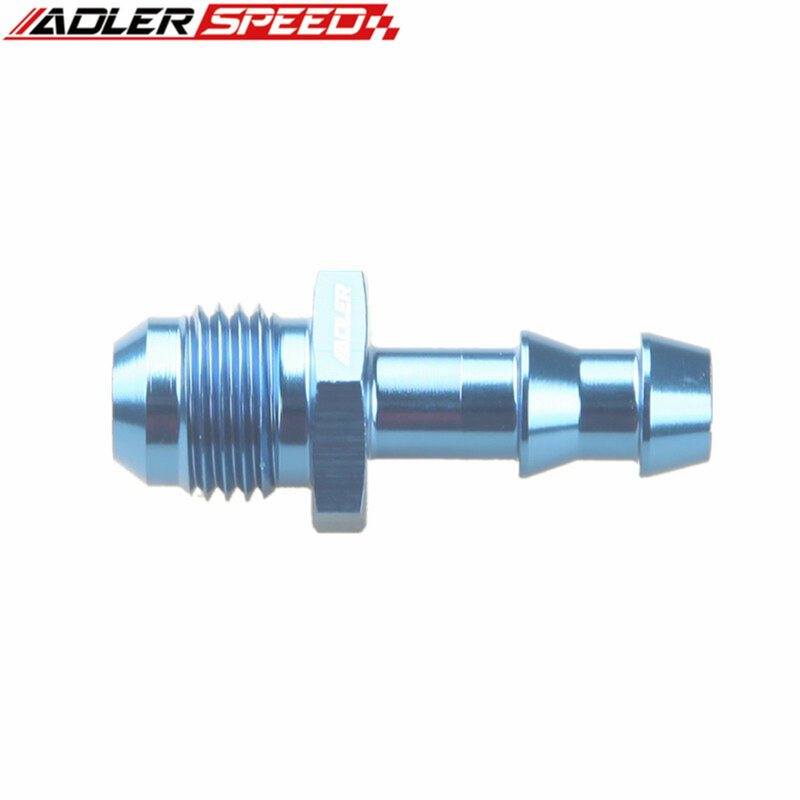 ADLER SPEED Aluminum -4AN AN4 To 10mm Barb Straight Fuel Line Fitting Adapter Blue/Silver/Black