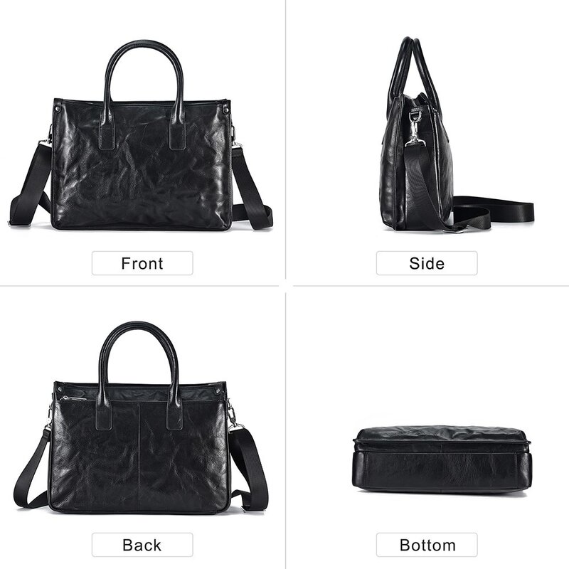 Genuine Leather Men's Messenger Bag Large Capacity Shoulder Crossbody Bags Men  Business Office Handbag for 15.6" Laptop