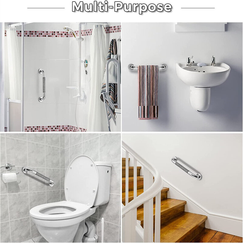 Bathtub High Quality Stainless Steel Toilet Handrail Shower Safety Support Handle Towel Rack Bathroom Safety Accessories