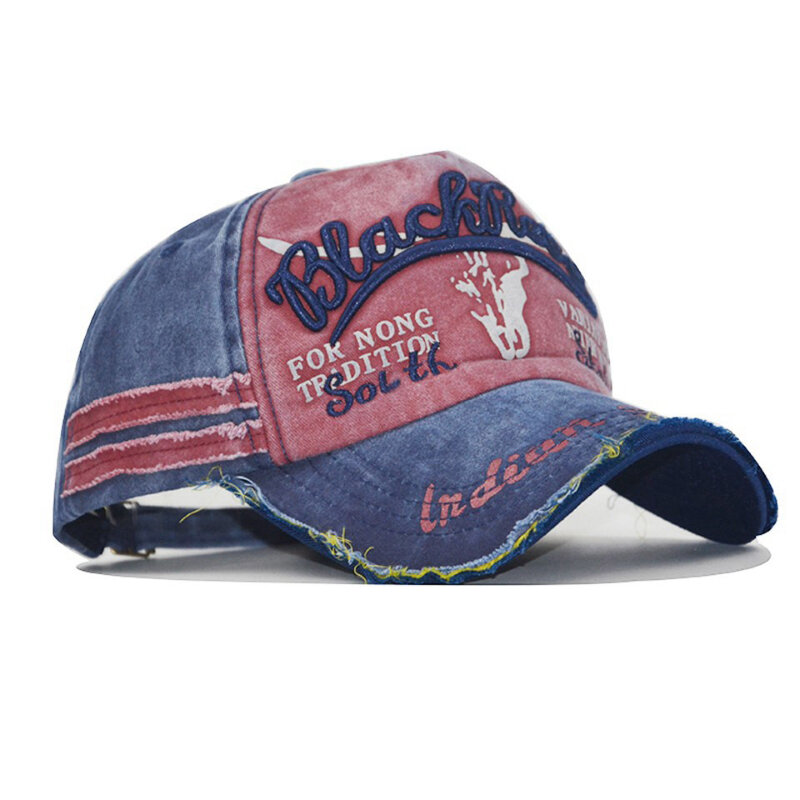 Summer Outdoor parasole cappello in Denim lavato Unisex lettera ricamo berretti da Baseball cappello con visiera sportiva regolabile cappelli da camionista papà