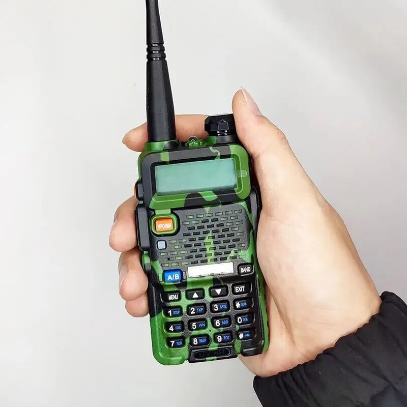 Baofeng-UV-5R Walkie Talkie, rádio bidirecional, VHF, UHF, UHF, Dual Band, alta potência, rádios FM, estações portáteis, transceptor, caça, 5W