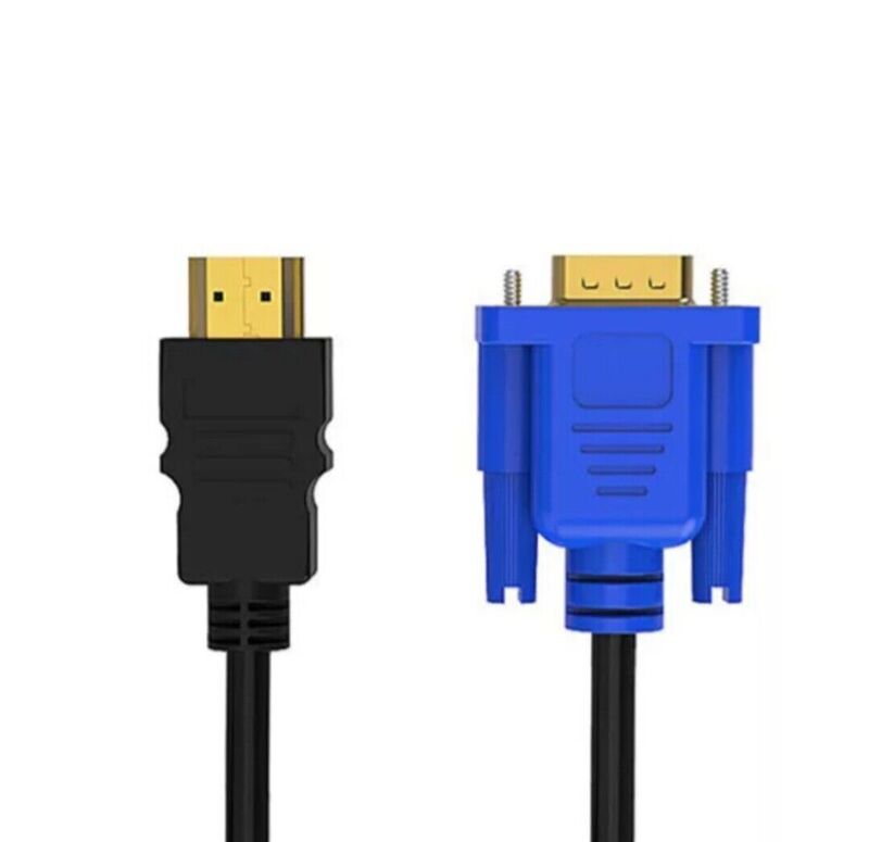 1 Metre HDMI To VGA Male D-SUB Video Adapter Cable Lead For TV Computer Monitor