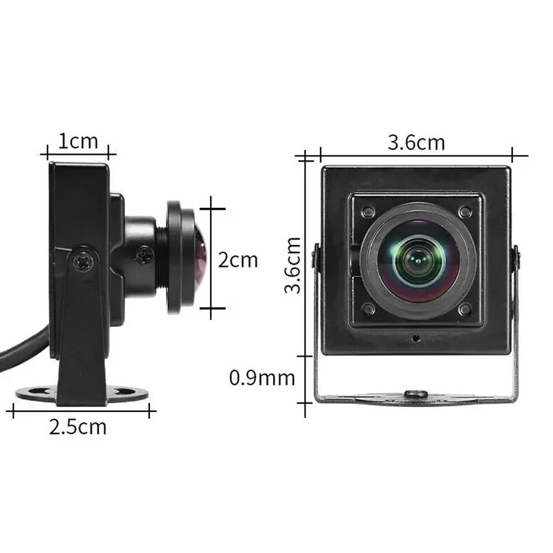 4MP 5MP พาโนรามาขนาด1.7มม. เลนส์ตาปลากล้องวงจรปิดรักษาความปลอดภัยโลหะขนาดใหญ่ AHD mini กล้องพาโนรามา2K สั้นดิจิตอลโคแอกเซียล HD สำหรับทีวีบ้าน