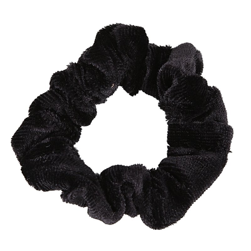 Chouchou élastique en velours noir, lot de 10 bandes pour cheveux