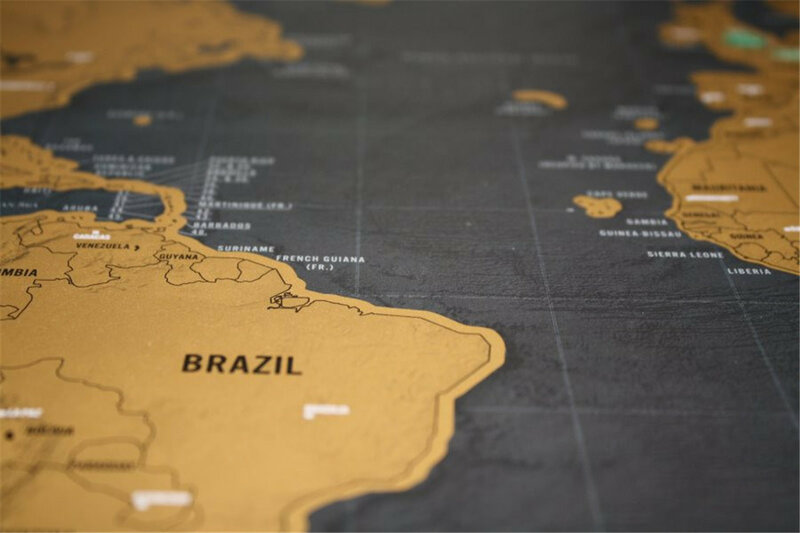 スクラッチマップ世界地図壁黒金箔傷層コーティングmapaギフト家庭用品オフィススクール